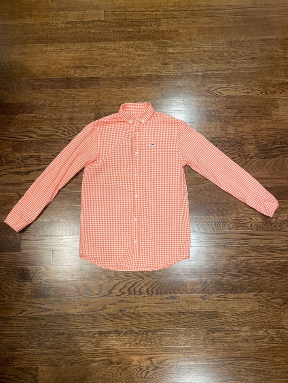 Vineyard Vines Orange Gingham Button-Down Shirt